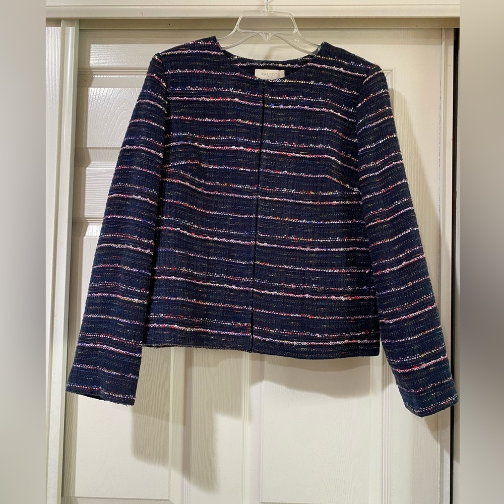 Talbots Factory Navy Rainbow‎ Confetti Tweed
Jacket Size 12